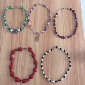 Set of 5 Lovely Handmade Beaded Necklaces made by my Mom